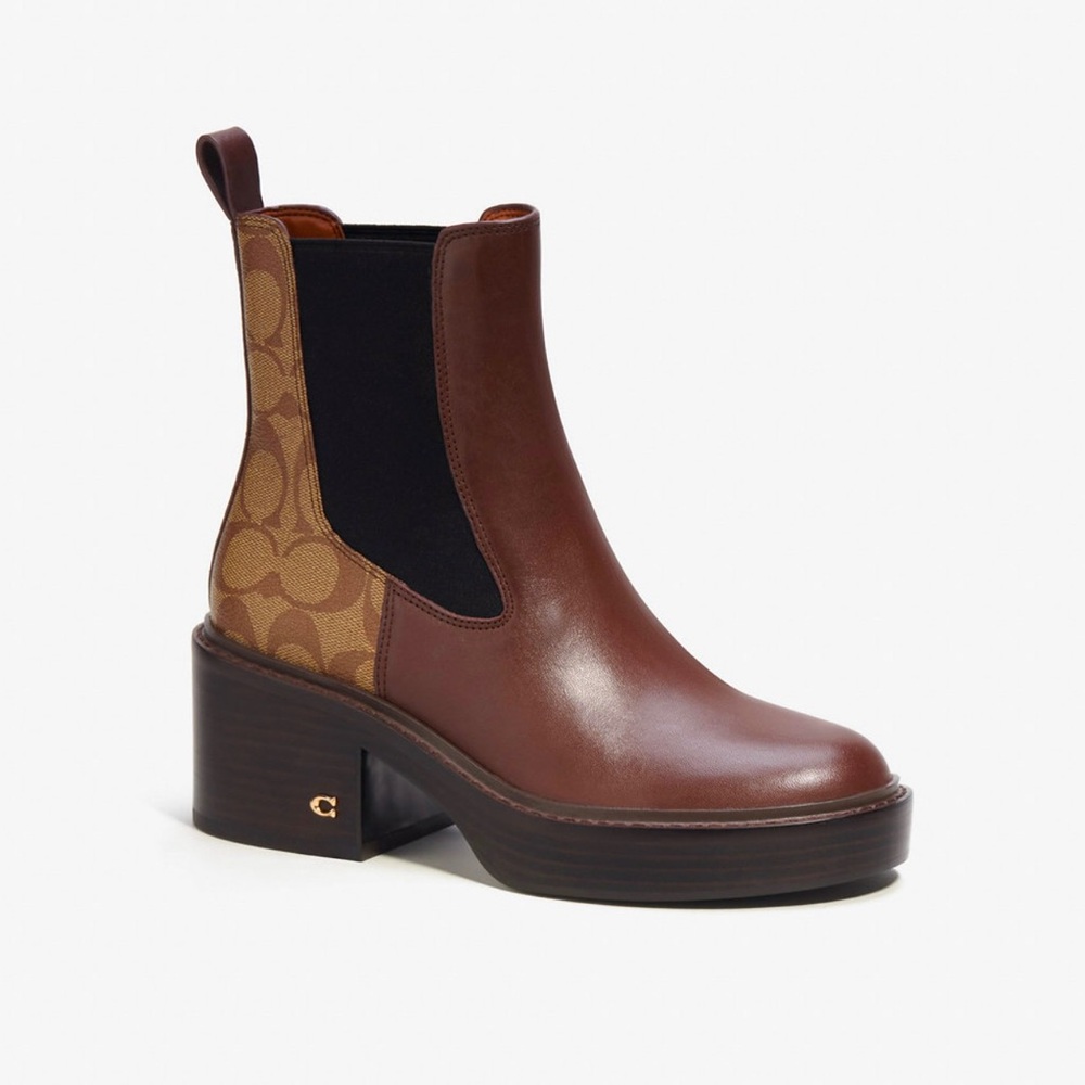 Coach Kinsley Bootie In Signature Canvas